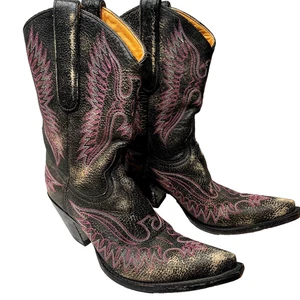 Old Gringo Eagle Westernstiefel Gr. 7 distressed rosa braun Leder kniehoch - Bild 1 von 13
