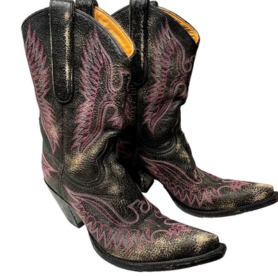 Botas Western Old Gringo Eagle Talla 7 Cuero Marrón Rosa Envejecido Hasta la Rodilla Foto 1 de 4