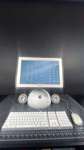 Vintage Apple iMac G4 Computer 256mb RAM Mouse Keyboard Speakers Mac OS X 10.2.7 - Picture 1 of 9