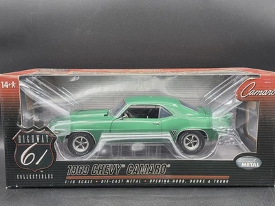 Chevy Camaro SS 396 1969 Highway 61 escala 1:18 diecast modelo de coche 50384 verde Foto 1 de 4