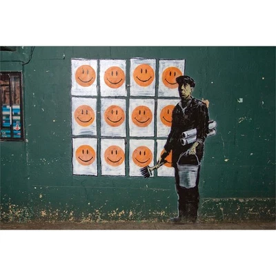 Banksy's Graffiti | Happy Faces 24x36" (Horizontal) Art Print | Limited Edition - Image 1 of 4