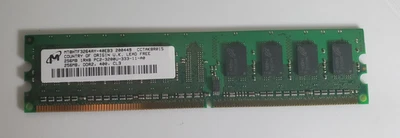 Micron MT8HTF3264AY-40EB3 256MB DDR2 400MHz PC2-3200U CL3 Desktop RAM – Tested - Image 1 of 2