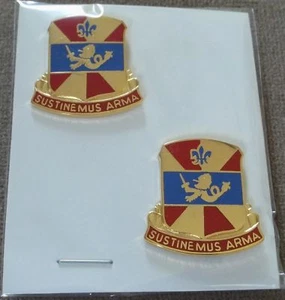 US Army 738th Maintenance Battalion Unit Crest Insignia - New Pair - Picture 1 of 1