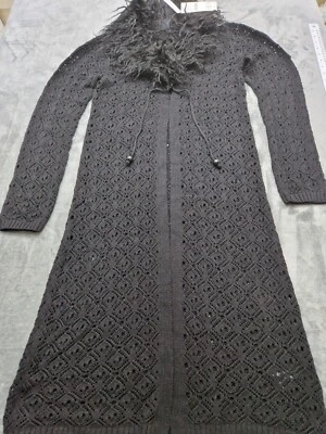 Cárdigan Urban Outfitters cuello de abeto sintético largo negro talla mediana nuevo precio de venta sugerido por el fabricante £65.00  Foto 1 de 4