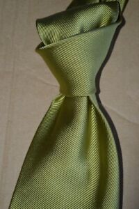 $250 NWT Tom Ford solid Lime green men's 3.9" luxury silk twill tie ITALY