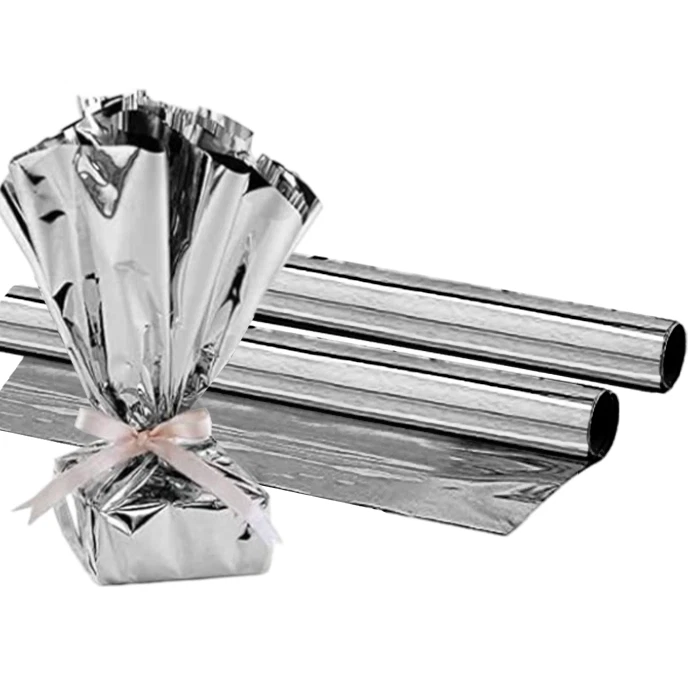 PMU 2 piezas envoltura de regalo rollo de Mylar metálico 1,4 mil película de PVC material de lámina reflectante Foto 1 de 1