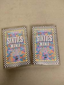 VARIOUS ARTISTS - SIXTIES MANIA - DOUBLE CASSETTE TAPE ALBUM 1986 1960S MUSIC - Picture 1 of 3