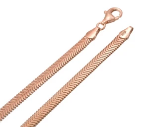 925 ECHT SILBER, ROTGOLD PL.*** Schlangenkette flach vergoldet  38-40-42-60 cm - Bild 1 von 3