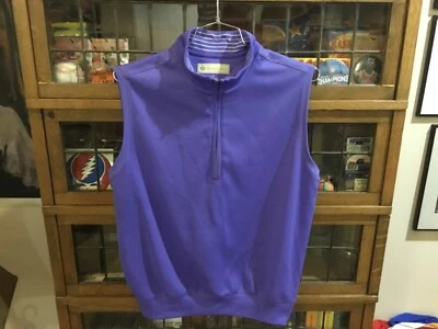 Chaleco Pullover de Golf DONALD ROSS Púrpura 1/4 Cremallera Rendimiento Talla M - Genial Foto 1 de 4