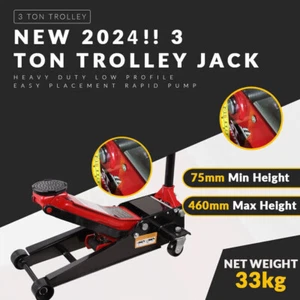Tralley Jack 3 toneladas perfil bajo hidráulico elevación de piso herramienta de garaje - Imagen 1 de 9