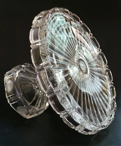 Vintage Fostoria Glass Coin Pattern Pedestal Tall Cake Stand / Plate - Picture 1 of 8