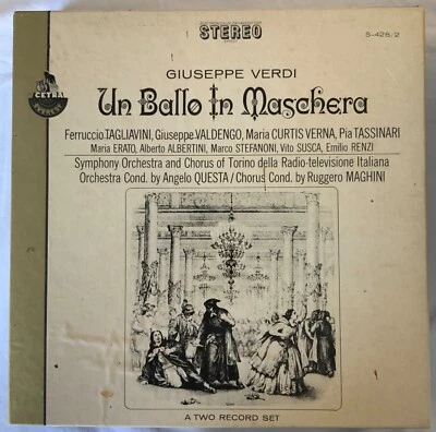 VERDI-UN BALLO IN MASCHERA-TAGLIAVINI-ORIGINAL EVEREST 2-LP VINYL BOX SET-RARE - Image 1 of 2