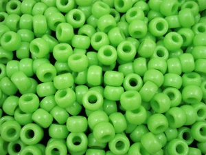 Pony Beads 9x6mm Lime 500pc Bulk Pack Kids Hair Toy Party Fun  - Picture 1 of 2