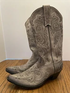 STERLING RIVER Cowboystiefel 6,5 B bestickt grau Leder Cowgirl Western - Bild 1 von 12