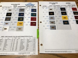 1993 1994 Saab Exterior Color Paint Chip Sheets DuPont Vintage - Bild 1 von 3