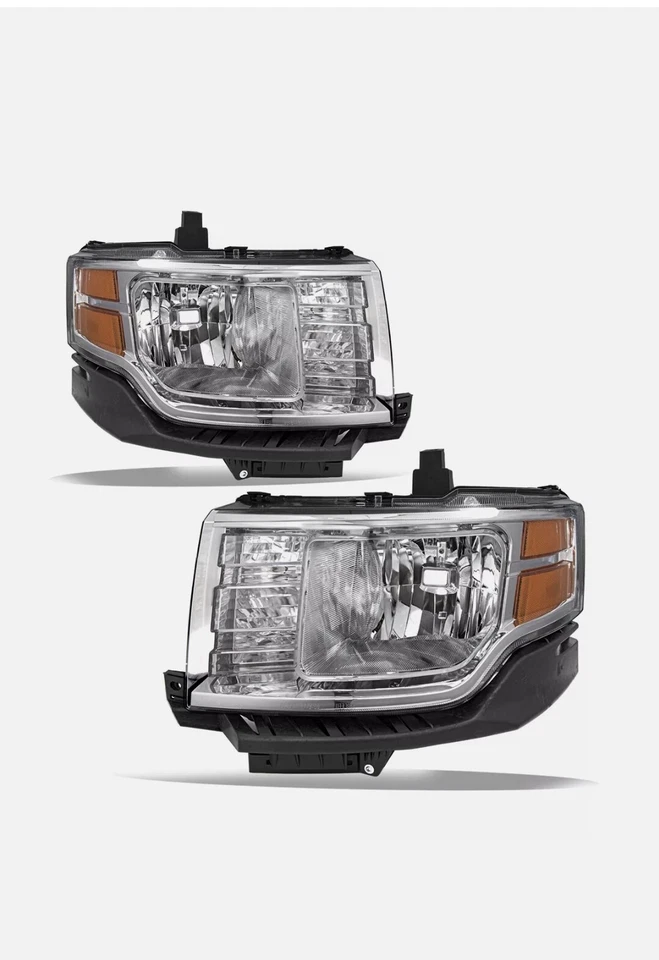 Juego de montaje de faros halógenos cromados diestros+derechos para Ford Flex 2009-2012 Foto 1 de 1