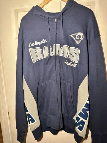 LA RAMS NFL Hands High Men’s Blue Zip Up Hoodie 3XL Cover