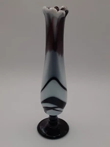 Vintage WESTMORELAND AMETHYST PURPLE SLAG GLASS 9-1/4" SWUNG BUD VASE - Picture 1 of 8