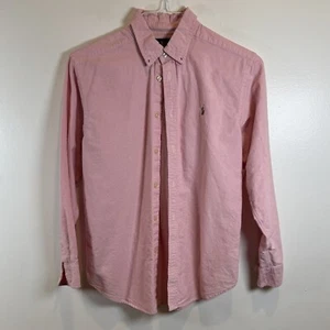 Ralph Lauren Pink Oxford Button Down Classic Preppy Boys Cotton Casual Size 16 - Picture 1 of 11
