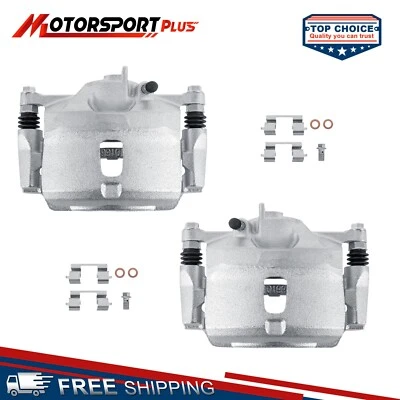 Pair Front Brake Calipers w/ Bracket For 1996-2011Honda Civic Insight Acura EL - Image 1 of 4