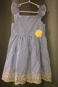 Little Girls - Sleeveless Dress - Sz 5 - Stripes/Floral - by Penelope Mack - Picture 1 of 5