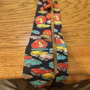 Mens McDonald's All Over Print Dress Employee Tie / Burgers Fries Arches Logo - Picture 1 of 5