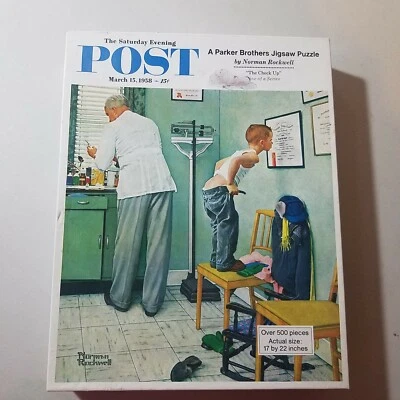 Rare, Vintage, Saturday Evening Post, Norman Rockwell 500 Pc Puzzle The Check Up - Image 1 of 4