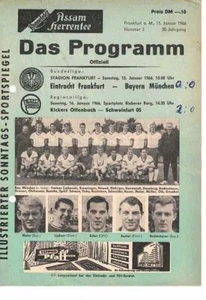 Quaderno programma calcio 65/66 Liga Eintracht Francoforte - Bayern Monaco - Foto 1 di 1