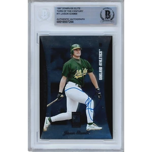 1997 Donruss Elite #11 Jason Giambi Signed Card AUTO Beckett Slabbed Oakland A's - Picture 1 of 5