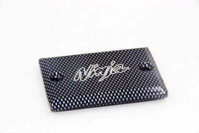 Carbon Brake Fluid Reservoir Cap Cover For Kawasaki 06-10 Ninja650R / 85-97 ZX6R - Изображение 1 из 4