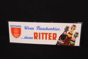 Dortmunder Ritterbier - altes Werbeschild Plexiglas - 14 x 42,6 cm - D um 1960 - Bild 1 von 2