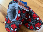 Nwt Fuzzy Baba Spiderman Plush Slipper Socks Black & Red Skid Proof Bottom 2T/3T
