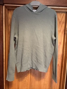 Rag & Bone Men's Waffle Knit Thermal Hoodie Green Pullover Sweatshirt Size XL - Picture 1 of 4