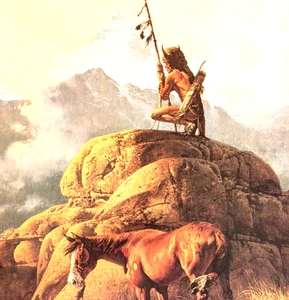 Frank McCarthy LONE SENTINEL Old West Frontier Art Bookplate Print 47 - Picture 1 of 5