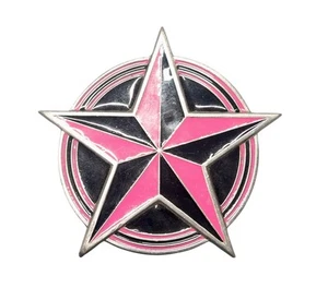 Vintage Y2k Rockstar Belt Buckle Western Rock Skater Pink And Black Biker - Picture 1 of 7