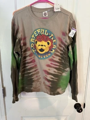 Grateful Dead Womens Large Pullover Sweatshirt Tie Dye Logo Forever Bear Graphic - Image 1 of 4