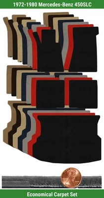 Juego de alfombrillas Velourtex personalizadas para Mercedes-Benz 450SLC '72-80 (5 piezas) #XME Foto 1 de 4