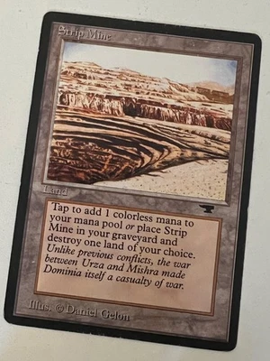 Magic the Gathering MTG Antiquities Strip Mine (Uneven Horizon)  MP+  (Beta Bob) - Image 1 of 2