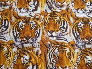 TIGERS ALL OVER PRINTFROM EXCLUSIVLY QUILTERS SOLD BY THE YARD" - Picture 1 of 1