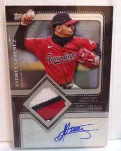 2025 Topps Series 2 Andres Gimenez Flagship On Card Auto Patch Relic 1/1 - Picture 1 of 3