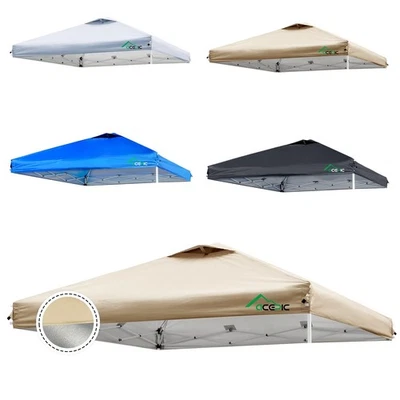 ACEPIC 10x10 Canopy Replacement Top, Ez Up Canopy Tent Top Cover with Air Vent and A...