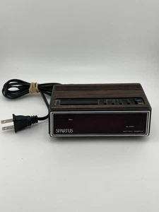 Vintage Spartus Wood Look Model 1108 Red LED Alarm Clock Tested Working - Picture 1 of 5