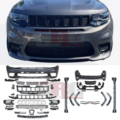 Kit de carrocería acampanada parachoques delantero + trasero estilo SRT para Jeep Grand Cherokee SRT 2014-2020 Foto 1 de 4