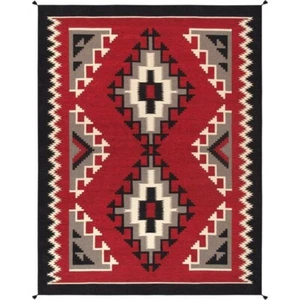 Southwestern Navajo Ganado Rug Handmade Antique Native American Wool Large Rugs - Picture 1 of 3