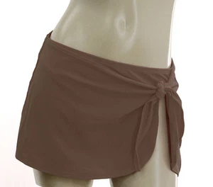 KECHIKA WOMEN'S SKIRTED BOTTOM DARK BROWN solid size 16 NWT  - Picture 1 of 3
