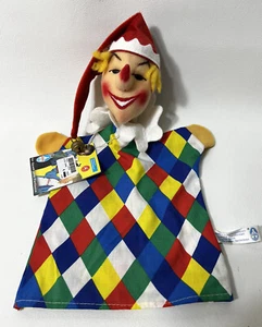 Vintage German Kersa Pretend Play Felt Hand Puppet Multi Colored Jester W/ Tags - Picture 1 of 24