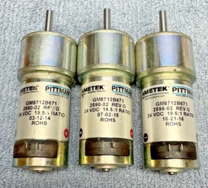 3 AMETEK PITTMAN...24VDC...19.5:1 Ratio Gearmotor...GM8712B671...190 RPM@12VDC - Picture 1 of 3
