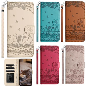 Flip 3D Embossed Patterned PU Leather Card Pocket Wallet Stand Case Lot Cover 8 - Picture 1 of 68