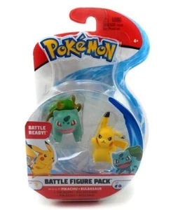 Paquete de figuras de batalla de Pokémon Pikachu y Bulbasaur - figuras de 2 pulgadas - Imagen 1 de 2
