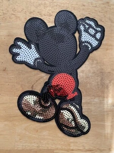 Mickey Mouse - Disney - Cartoon - Sequin Iron On Applique Patch - 9in X 7in - Picture 1 of 4